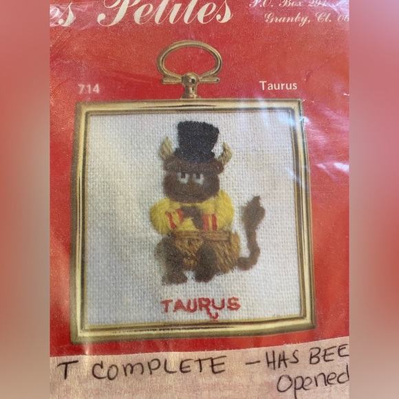 VTG Taurus Astrology mini Cross stitch! - Picture 2 of 4